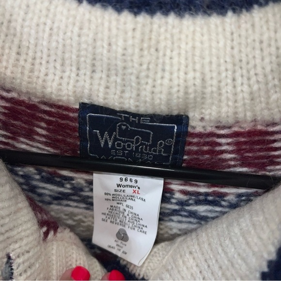 The Woolrich Woman Vintage Wool Rose Floral Patterned Cardigan Sweater XL - Picture 2 of 3